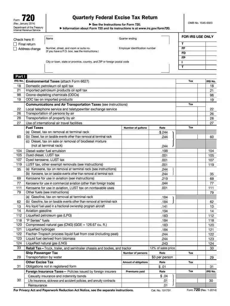 2014 form 720 Preview on Page 1