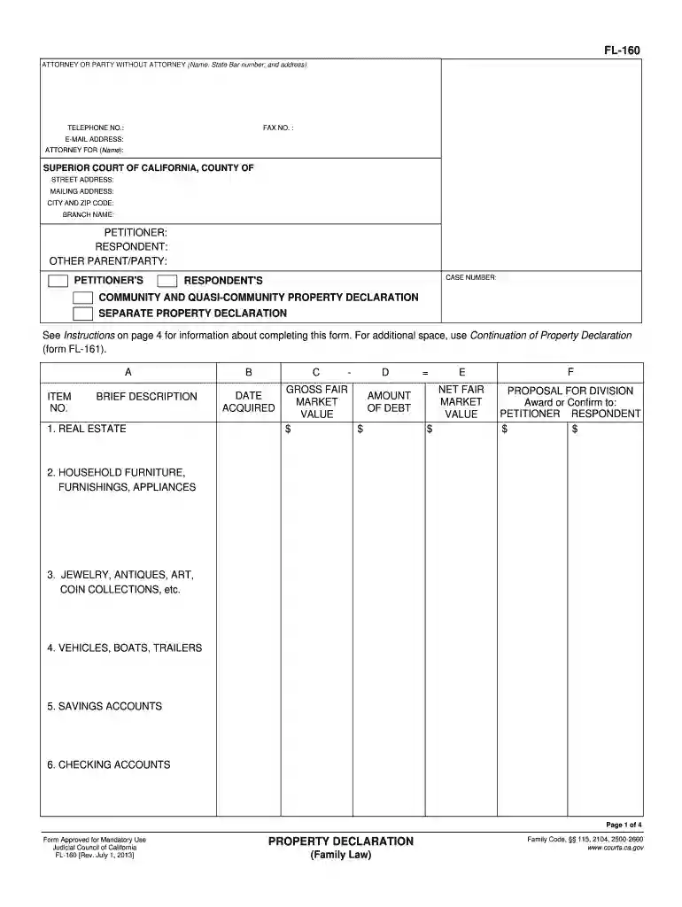 fl 160 2013 form Preview on Page 1