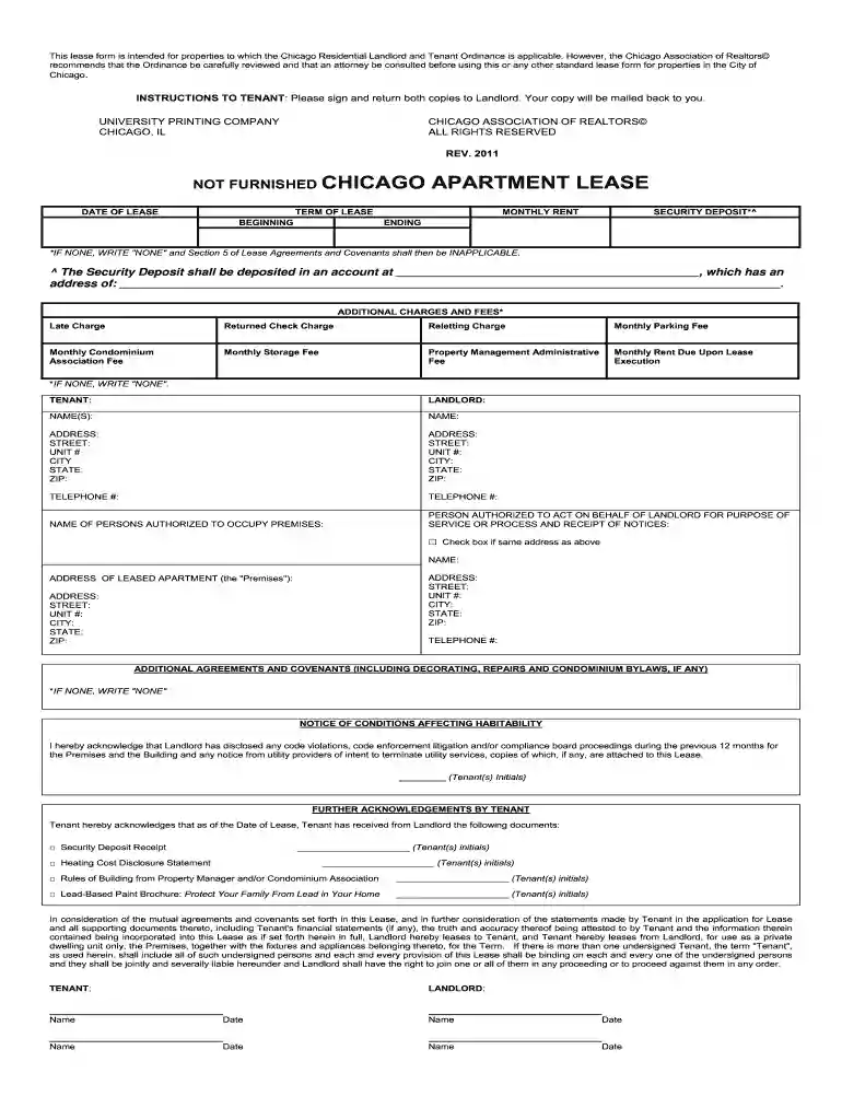 chicago lease renewal form Preview on Page 1