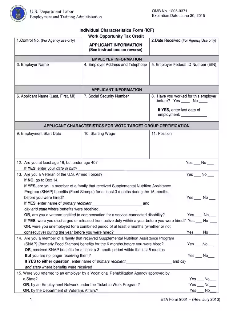 9061 form Preview on Page 1
