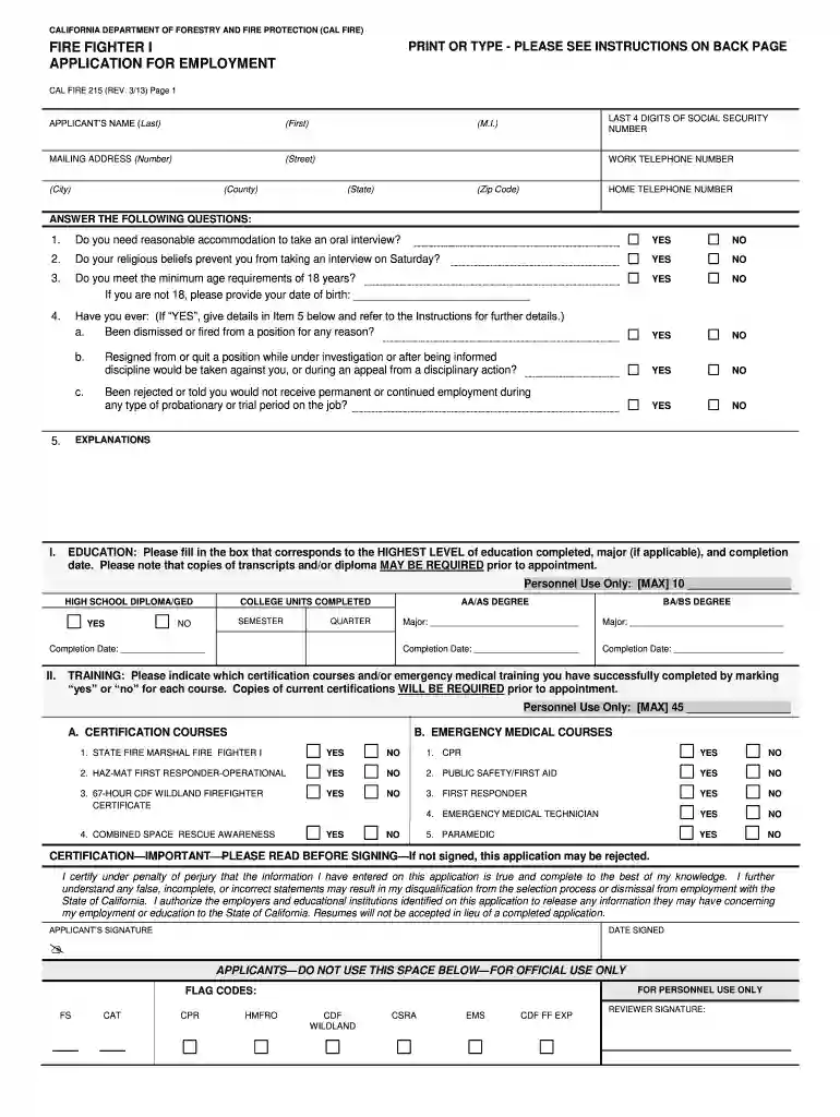 cal fire firefighter jobs Preview on Page 1