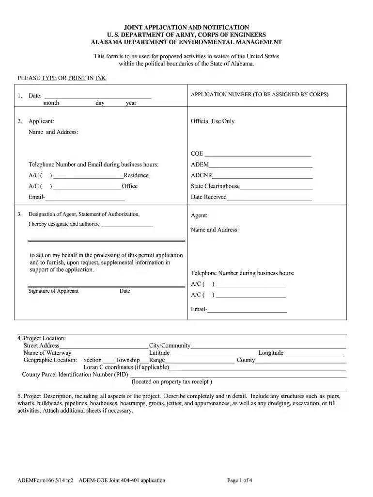 joint application and notification 2014-2019 form Preview on Page 1