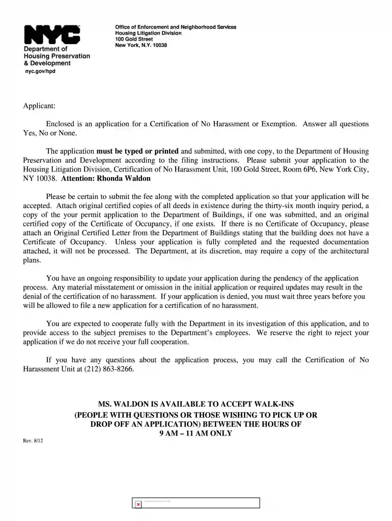 hpd certification letter Preview on Page 1