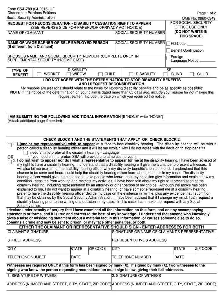 ssa 789 Preview on Page 1