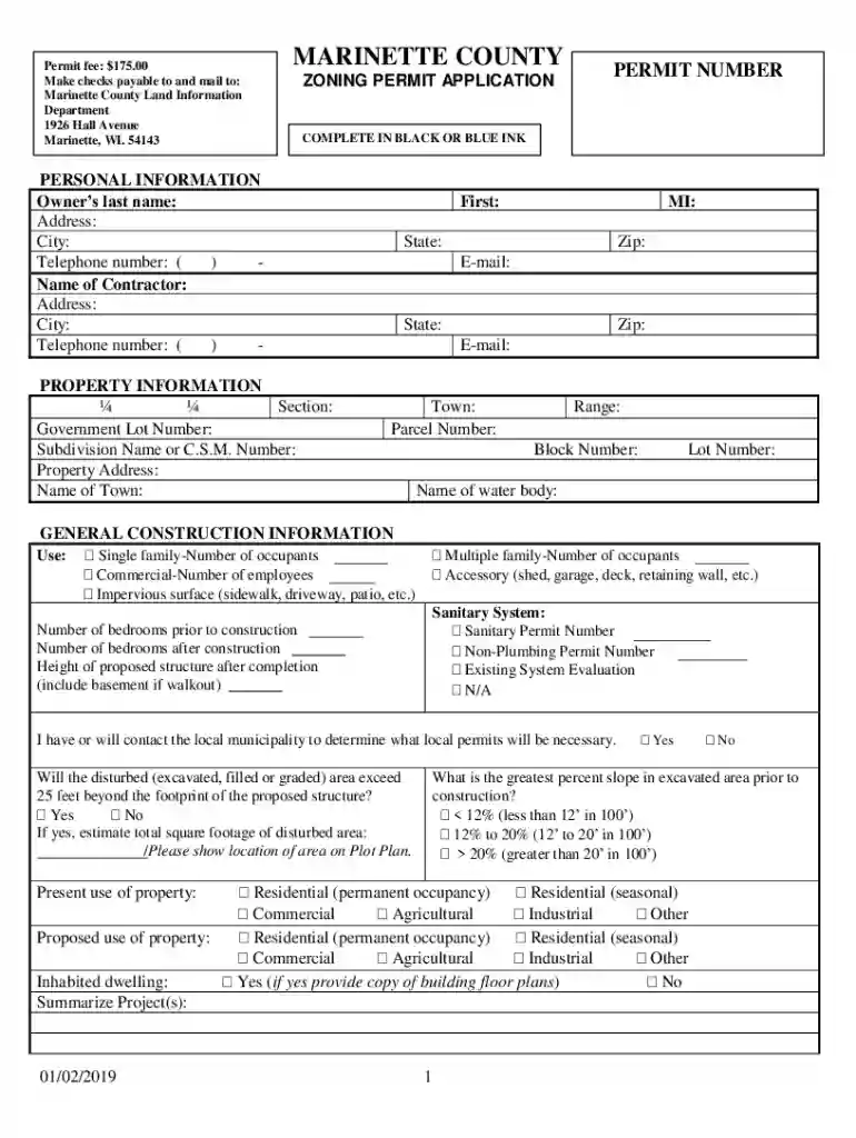 Land InformationZoningForms & Documents Preview on Page 1
