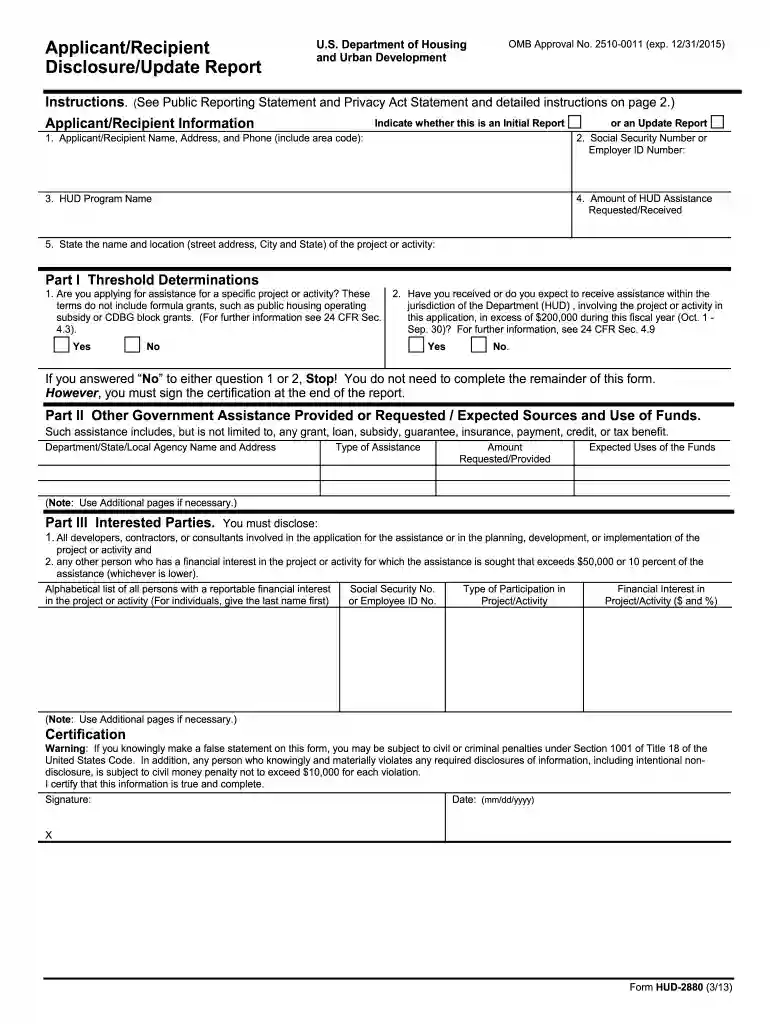 hud 2880 form Preview on Page 1