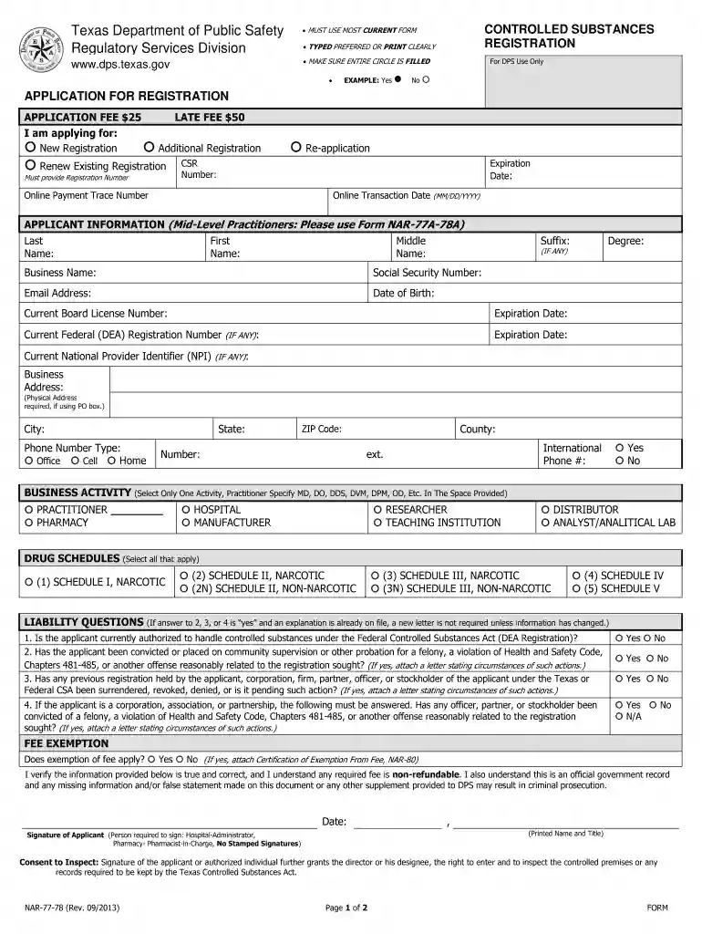 nar forms Preview on Page 1