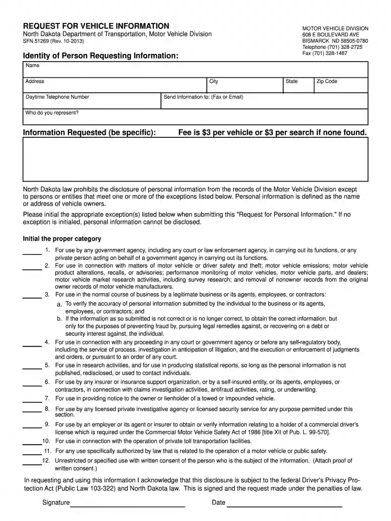 request vehicle information 2013-2019 Preview on Page 1