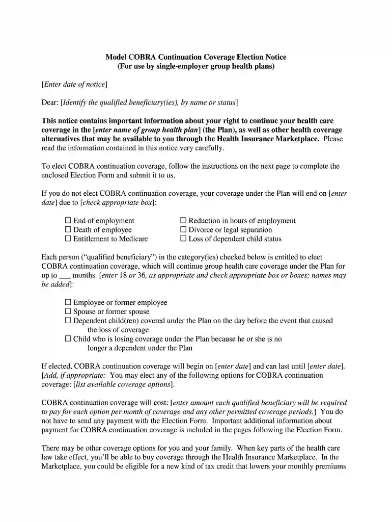 cobra election form Preview on Page 1