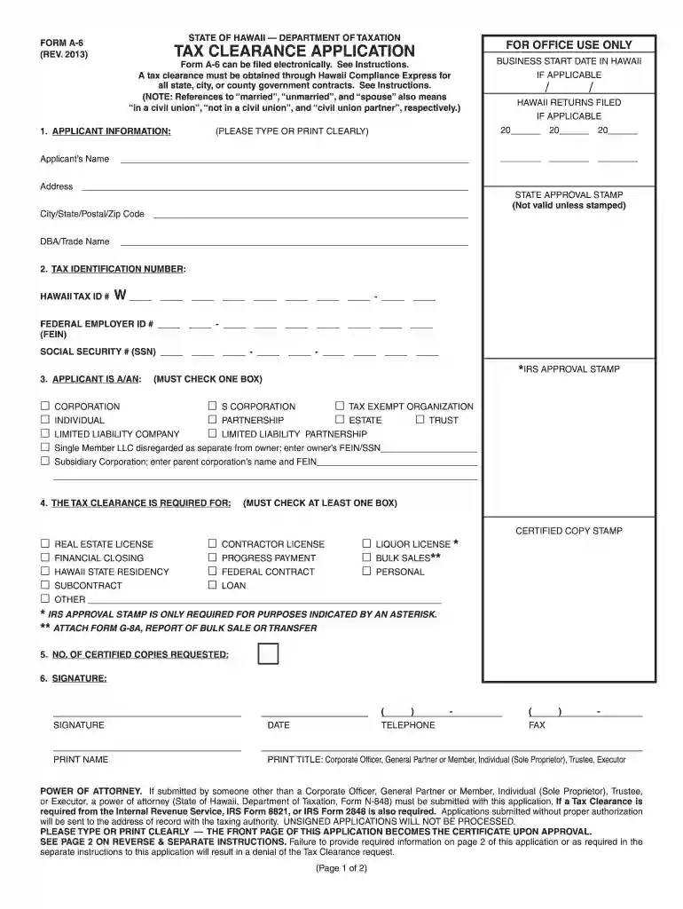 form a 6 tax 2013 Preview on Page 1