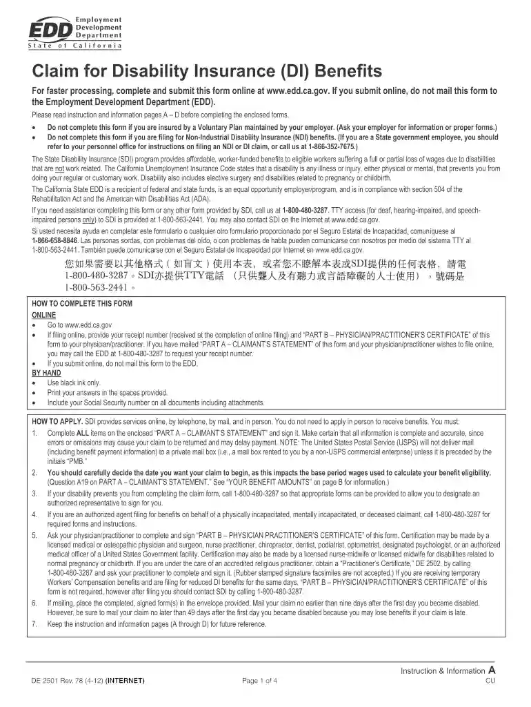 de 2501 form pdf Preview on Page 1