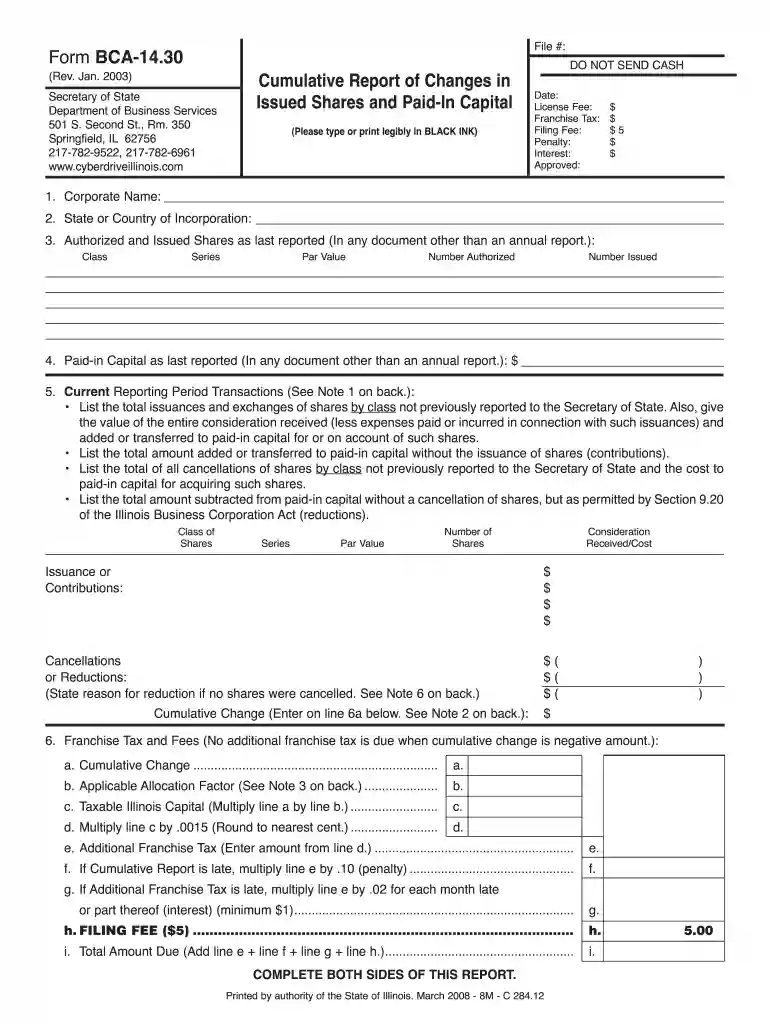 bca form Preview on Page 1