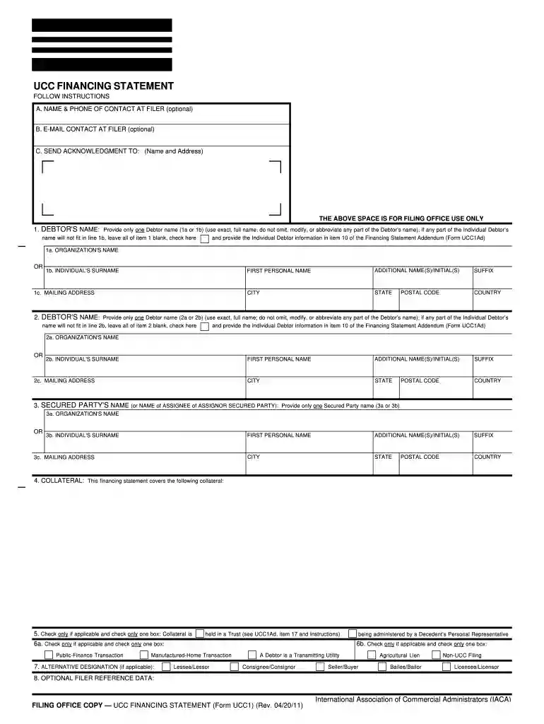how to ucc1 2011 form Preview on Page 1