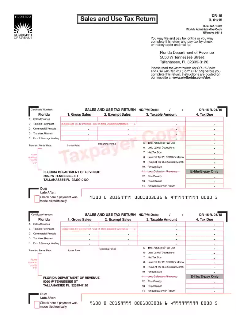 florida dr15 online filing Preview on Page 1