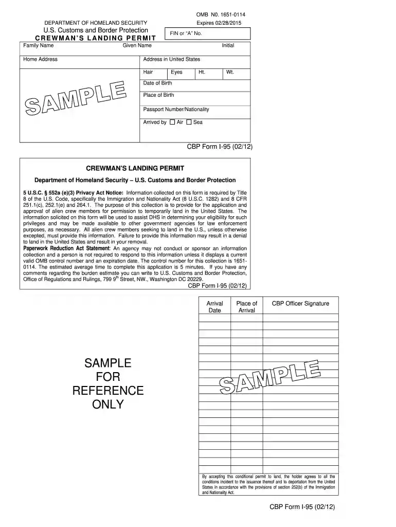 i 95 form Preview on Page 1