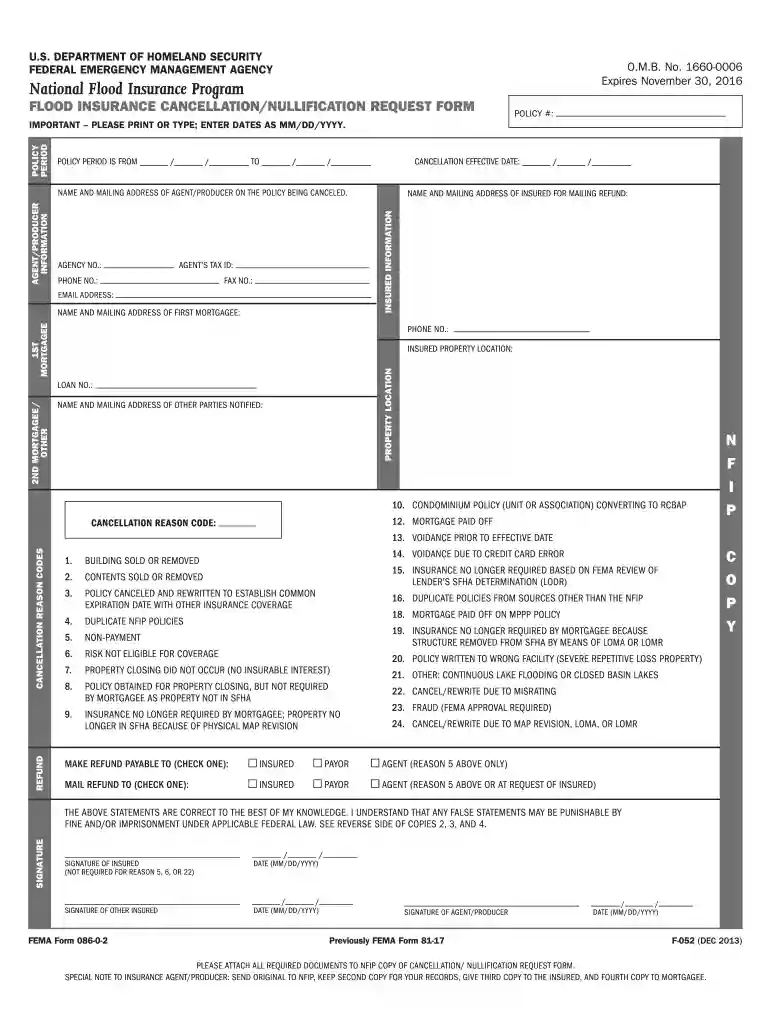cancel fema application Preview on Page 1