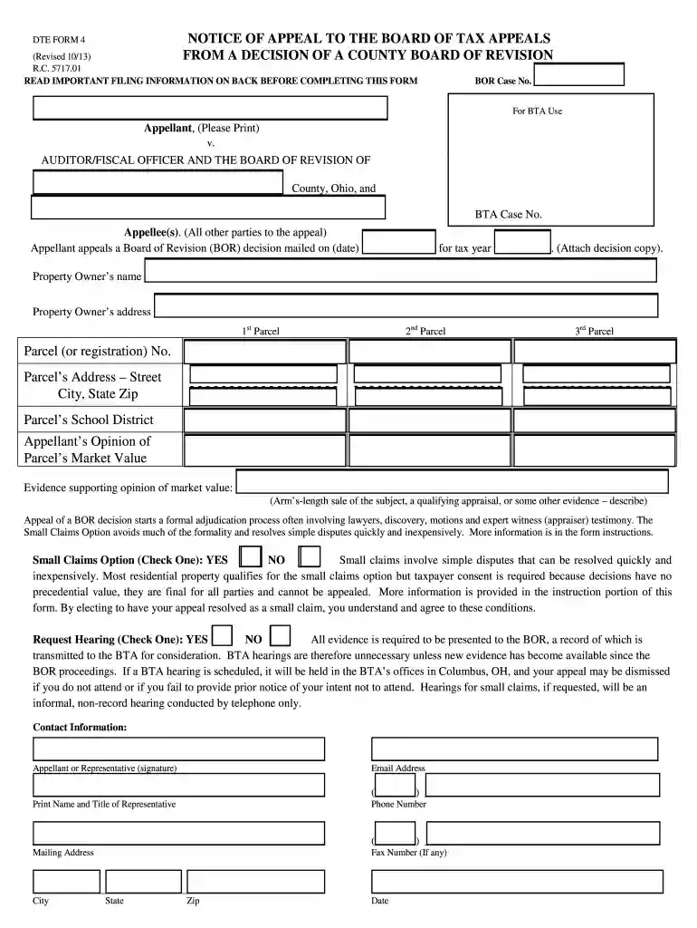 dte form 4 Preview on Page 1