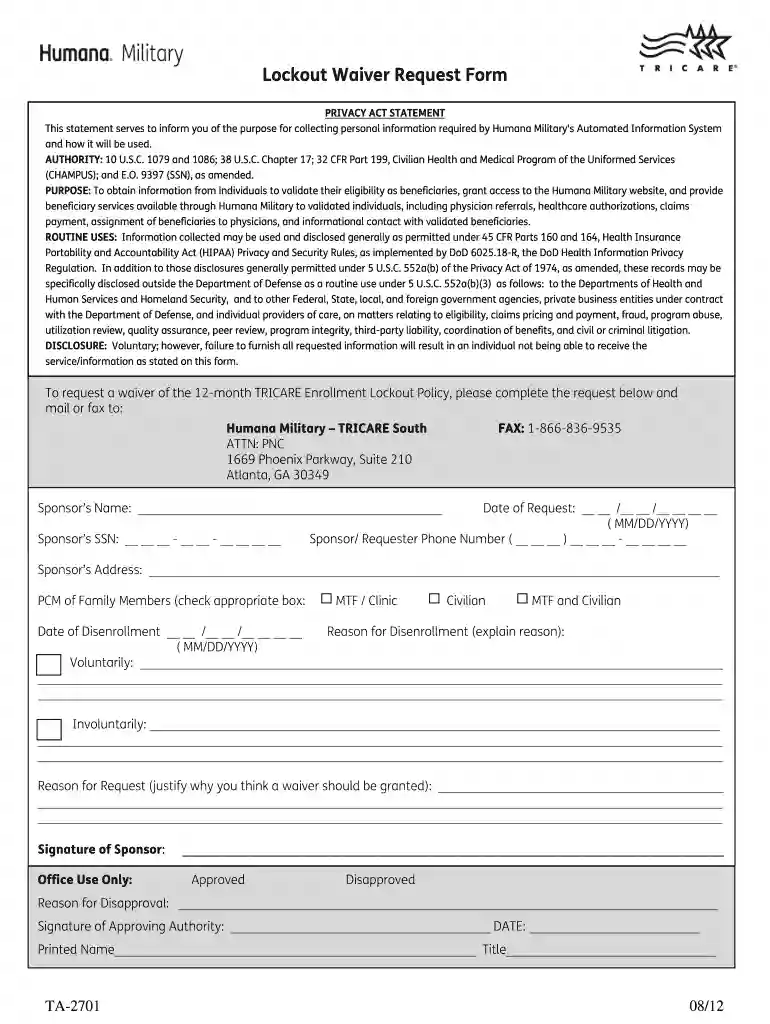 lock out waiver Preview on Page 1