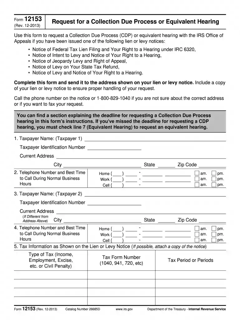 form 12153 Preview on Page 1