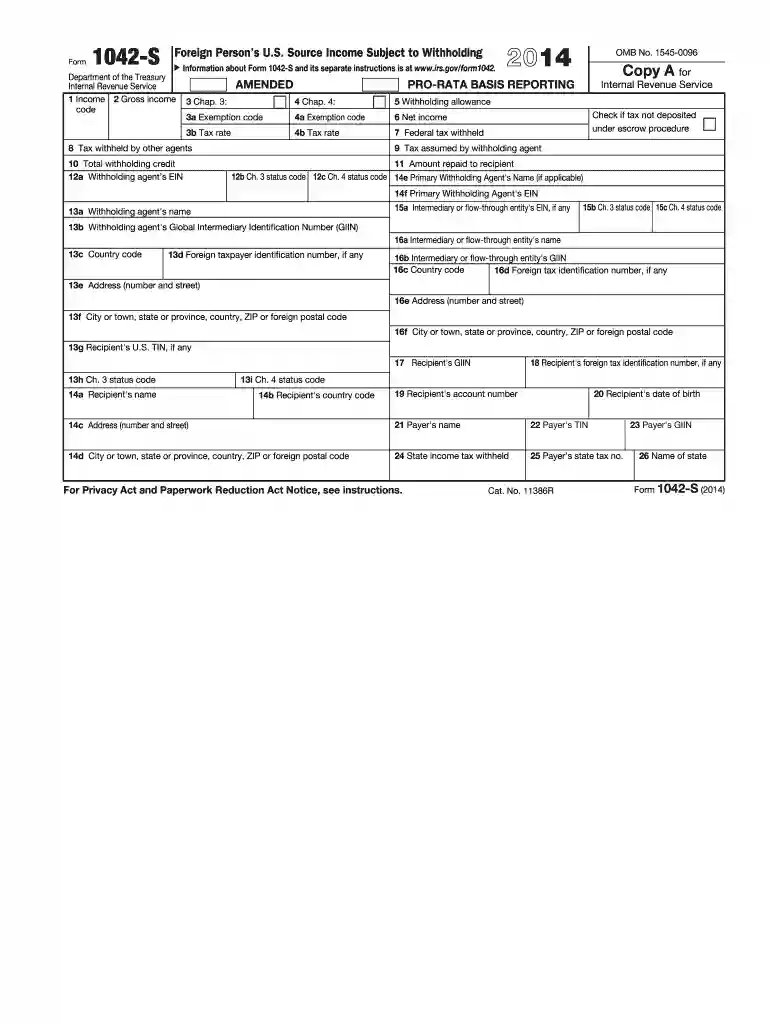 2014 form 1042 s Preview on Page 1