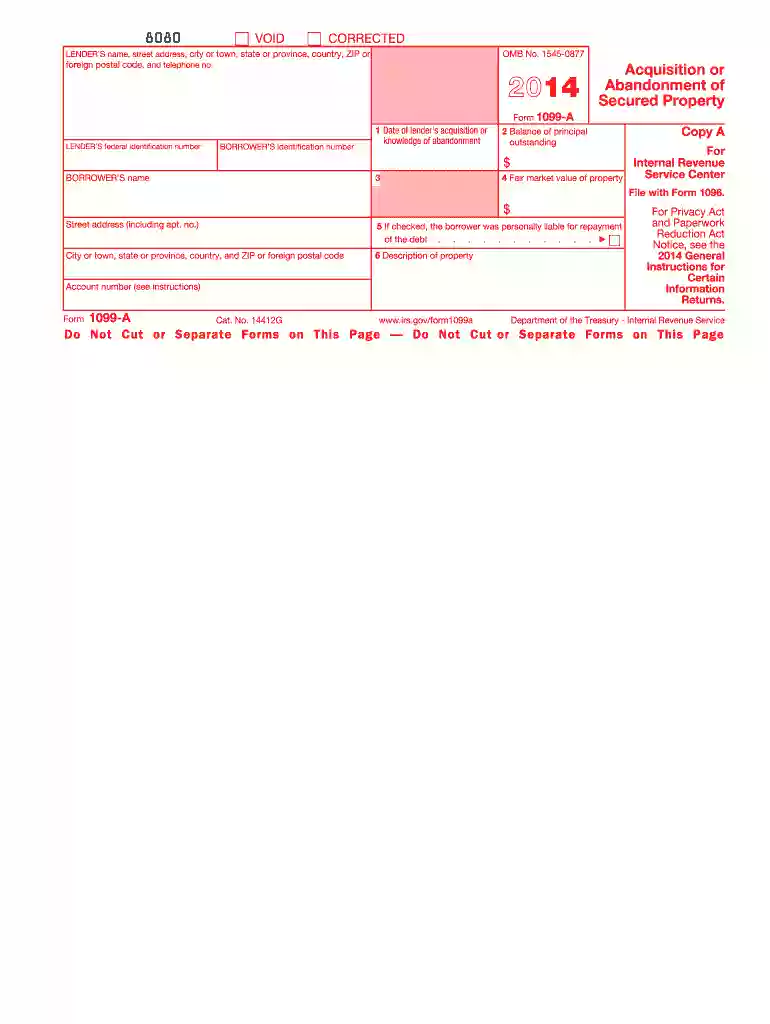 1099 a 2014 form Preview on Page 1