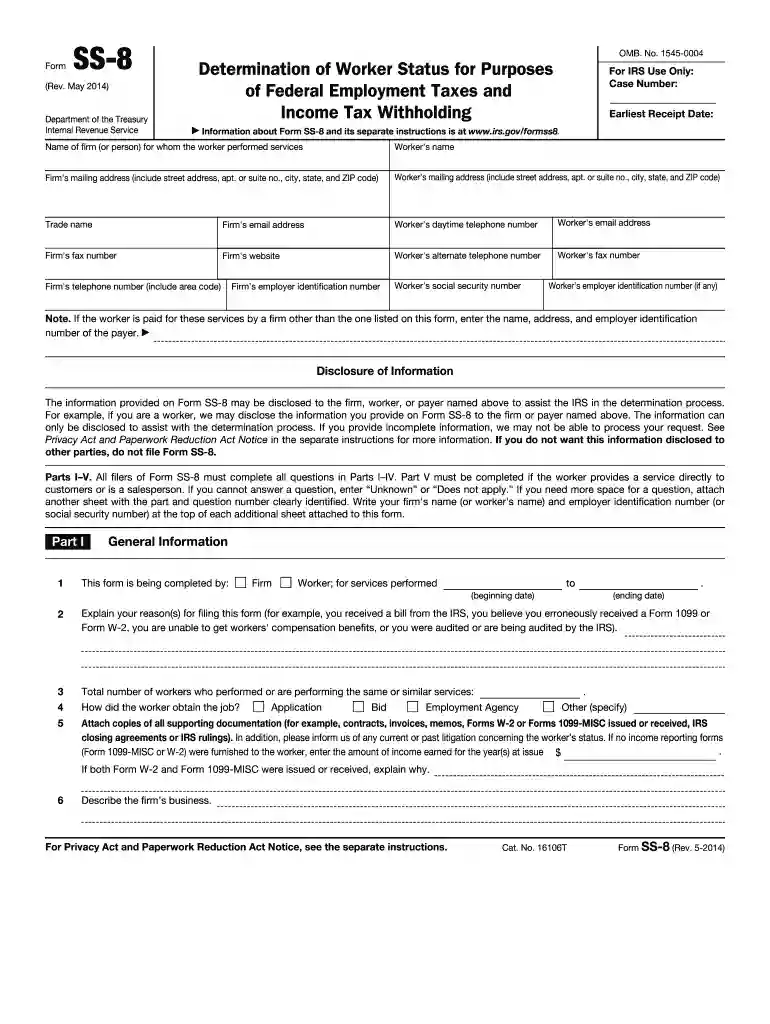 ss8 form irs Preview on Page 1