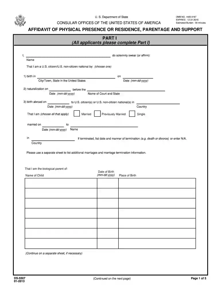 affidavit parentage 2013 form Preview on Page 1