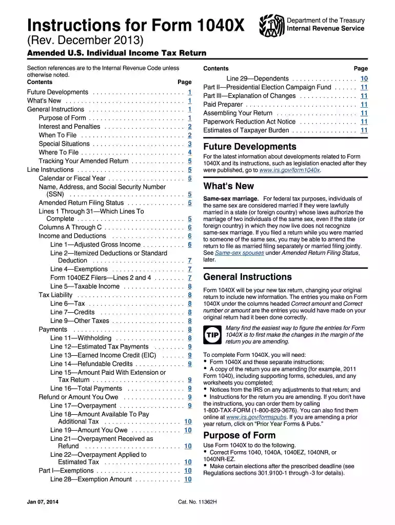 1040x 2013 instructions form Preview on Page 1