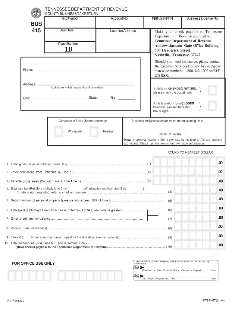 bus 415 tn 2014 form Preview on Page 1