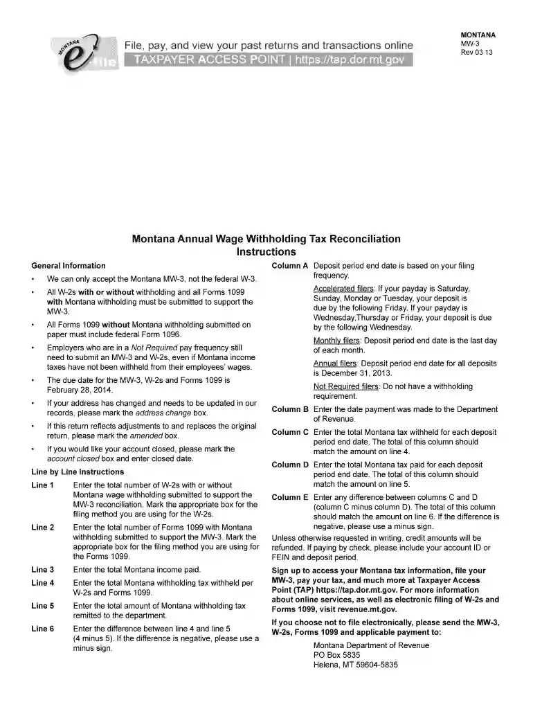 mw3 reconcilation 2013 form Preview on Page 1