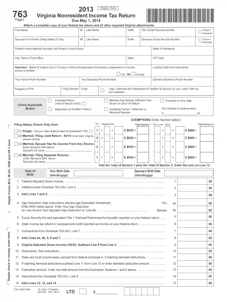 2013 763 form Preview on Page 1