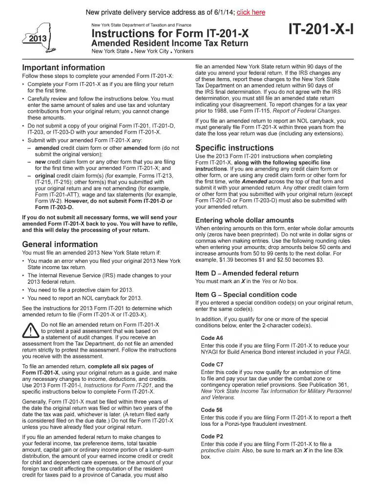2013 nys amended form Preview on Page 1