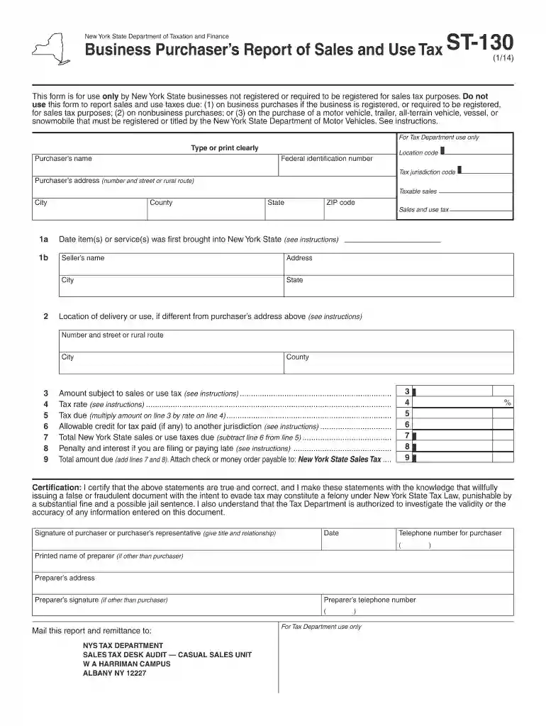 form st 130 2014 Preview on Page 1