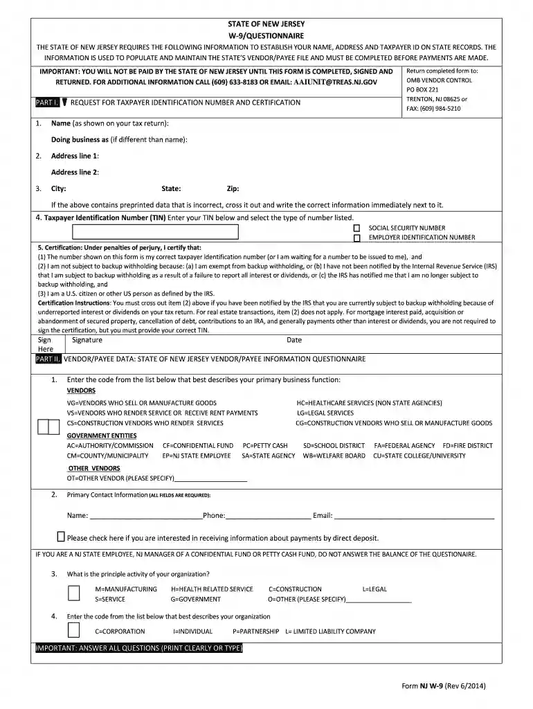 vendor compliance form Preview on Page 1