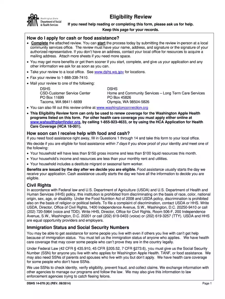dshs 14 078 Preview on Page 1