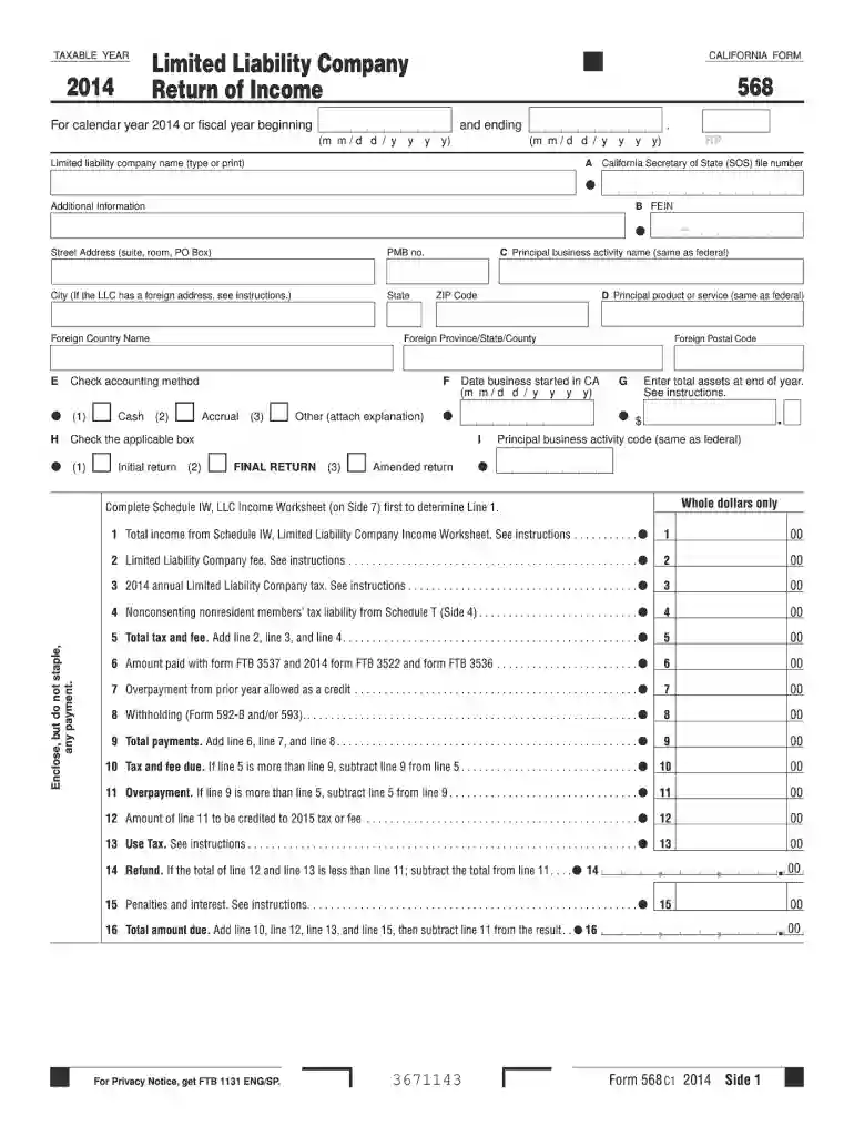 2014 form 568 Preview on Page 1
