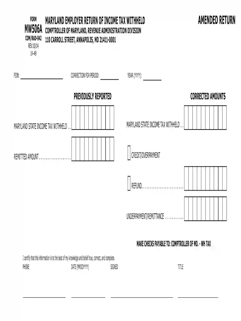 mw506a 2014 form Preview on Page 1