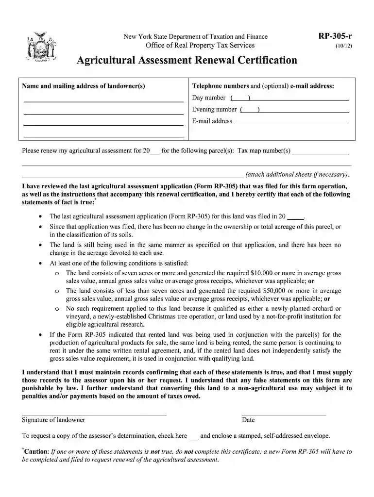 rp 305 r 2012-2019 form Preview on Page 1