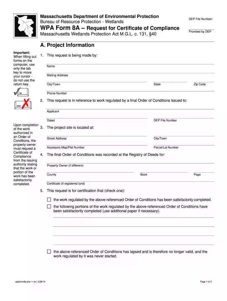 wpa form 8a Preview on Page 1
