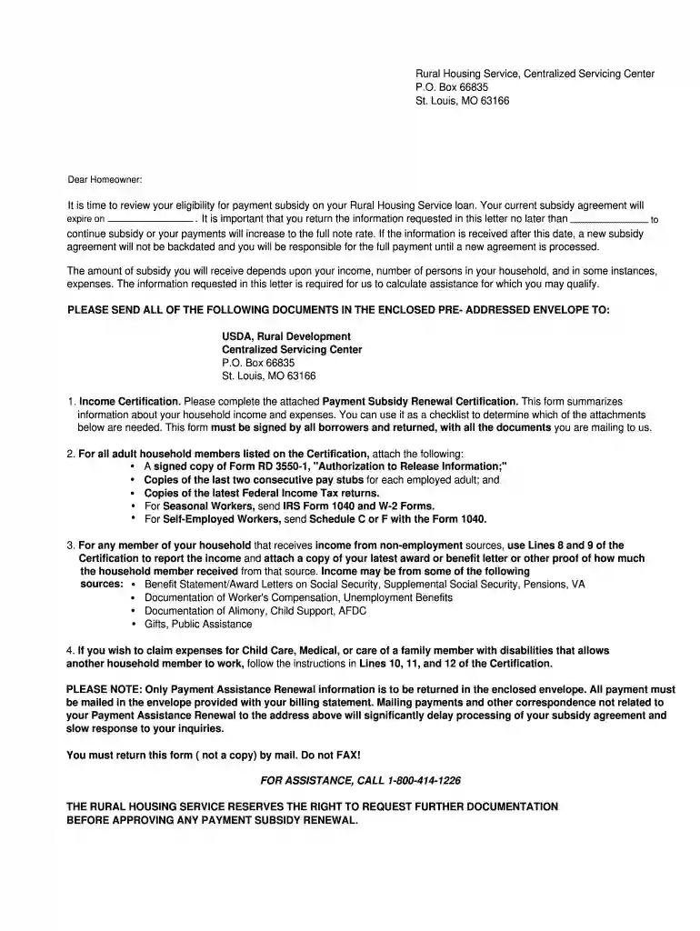 subsidy renewal form Preview on Page 1