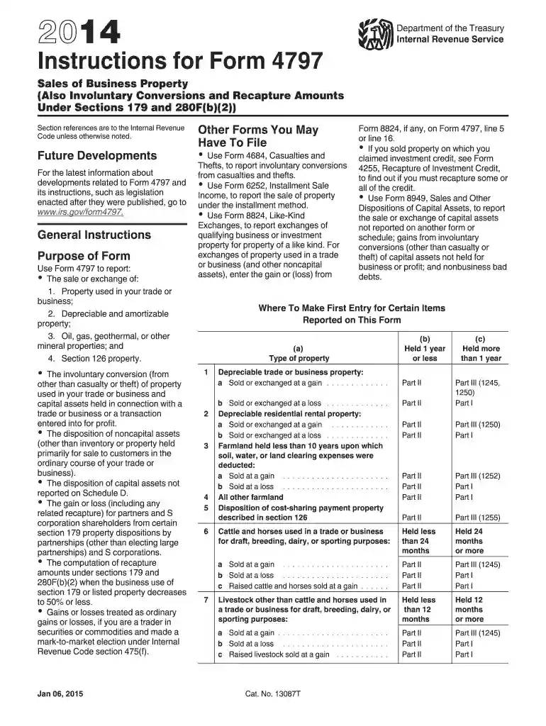 2014 instruction 4797 form Preview on Page 1