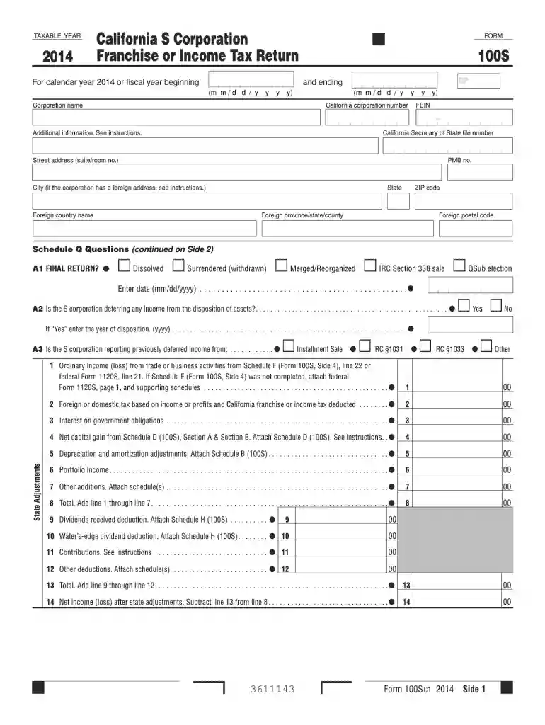 form 100s Preview on Page 1