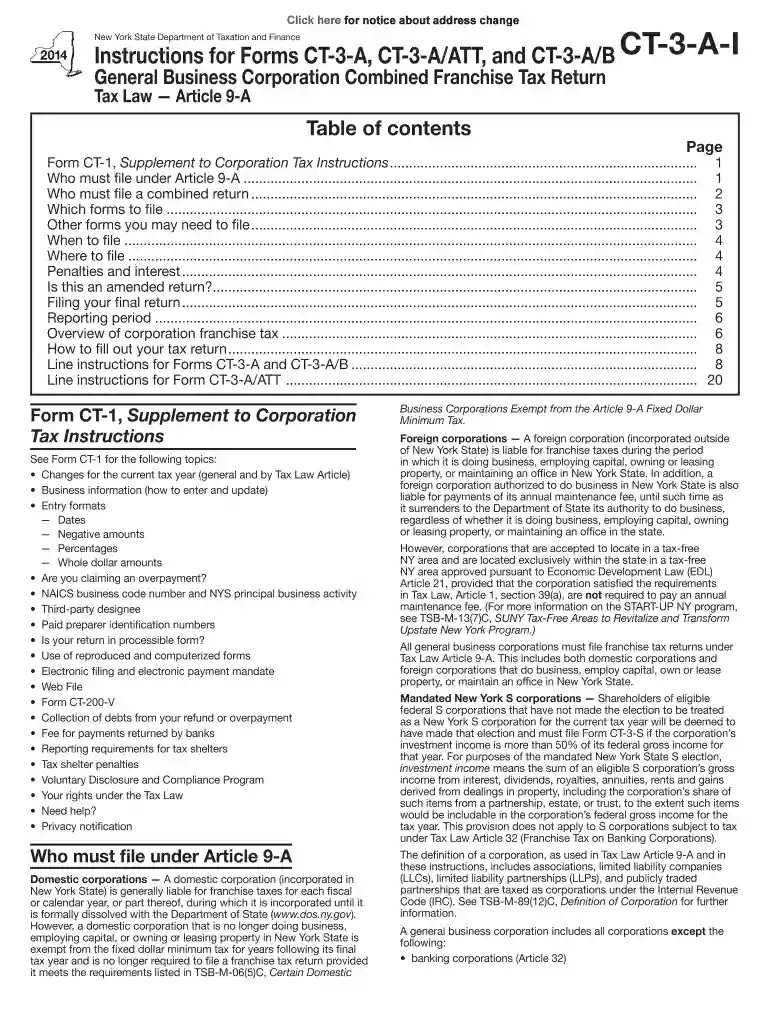ct 3a instructions 2014 form Preview on Page 1