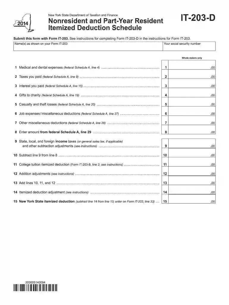 2014 it 203 d form Preview on Page 1