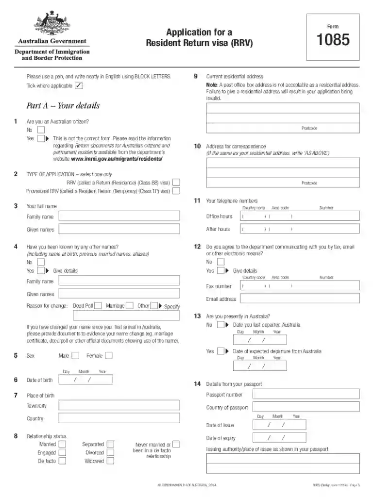 1085 form Preview on Page 1