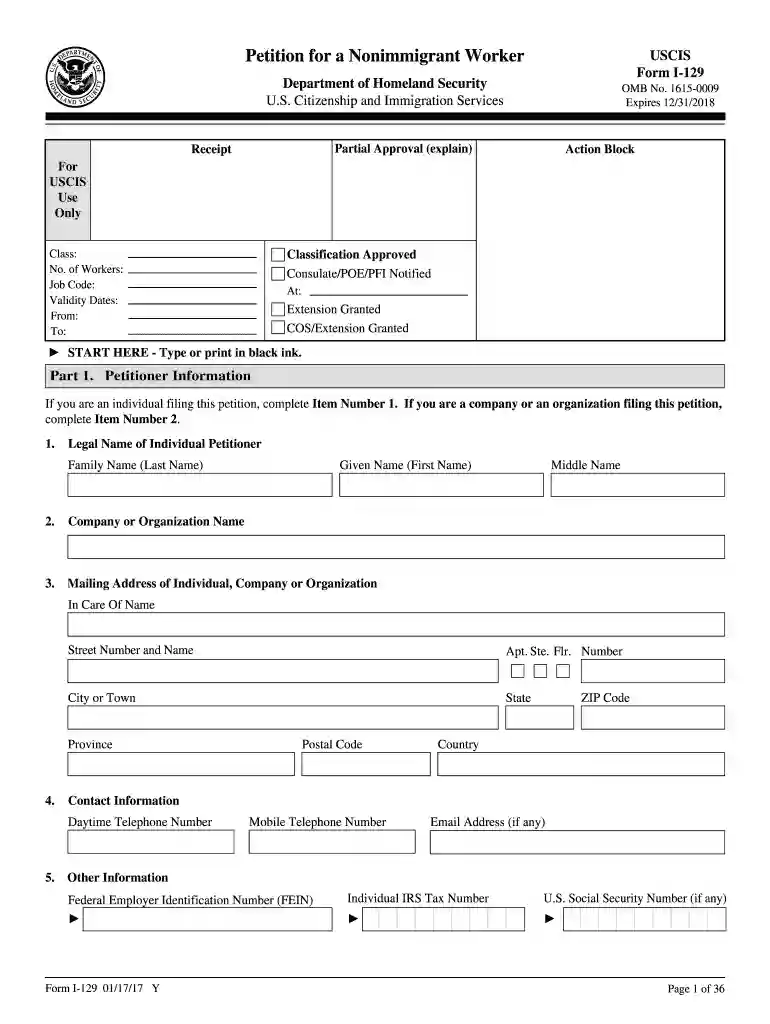 form i 129 2014 Preview on Page 1