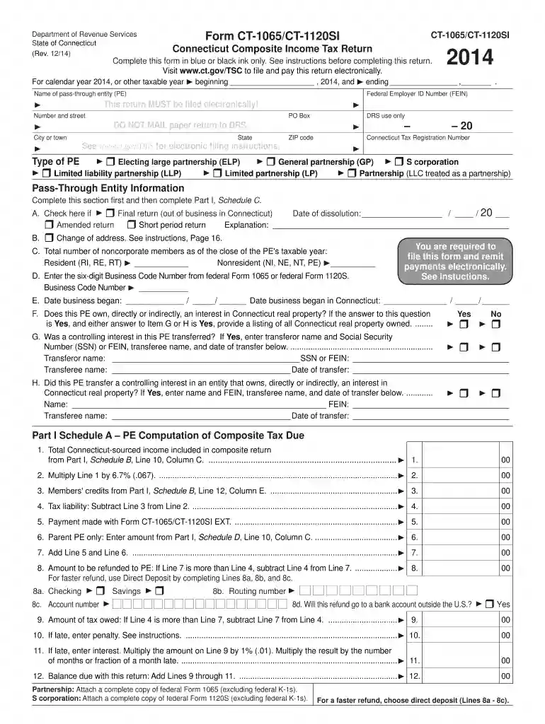 2014 ct 1065 form Preview on Page 1
