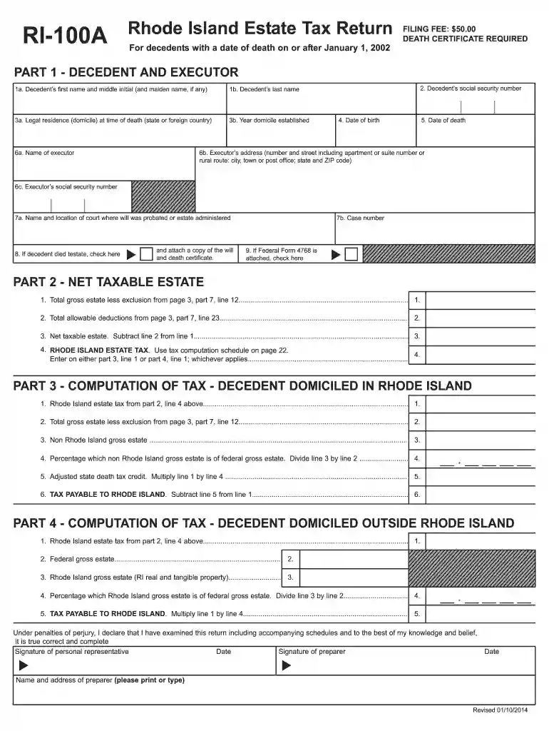rhode island estate tax Preview on Page 1