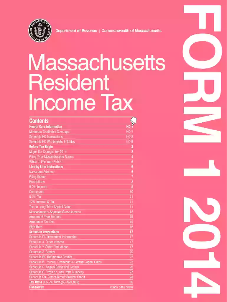 massachusetts instruction 2014 form Preview on Page 1