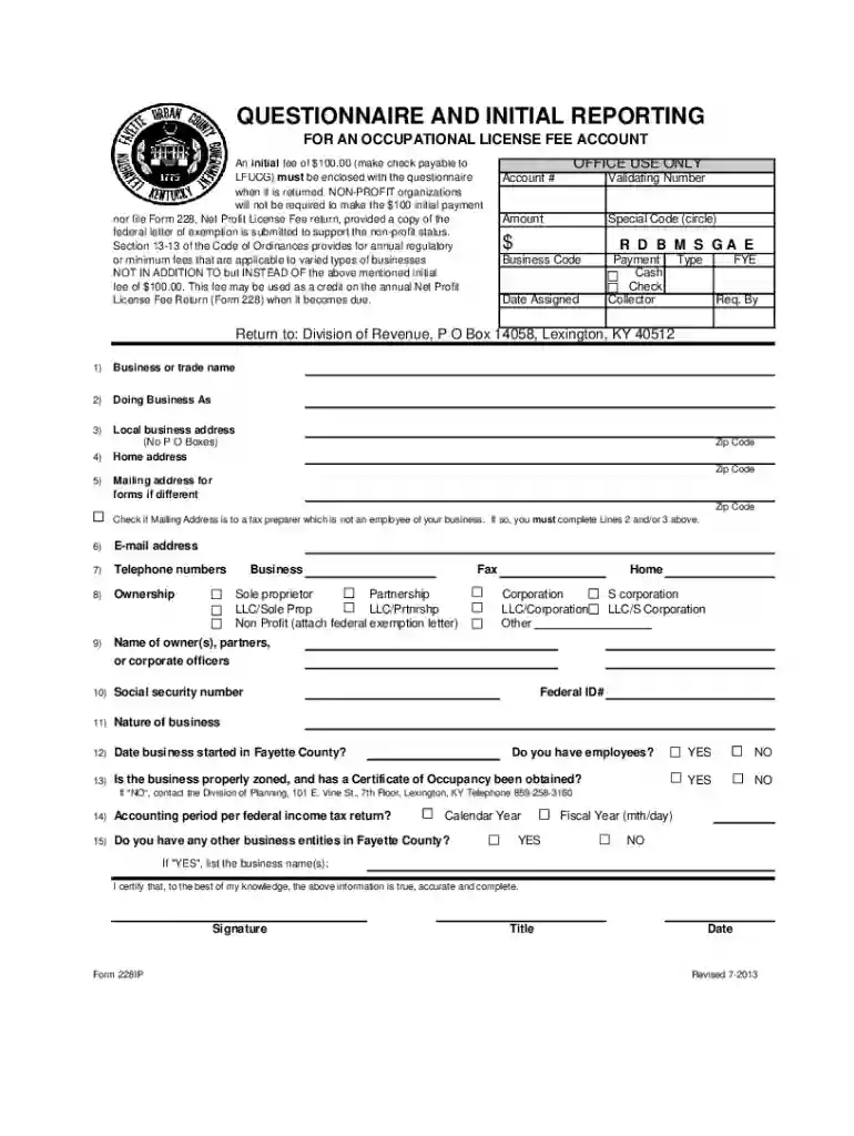 lexington form 228 Preview on Page 1